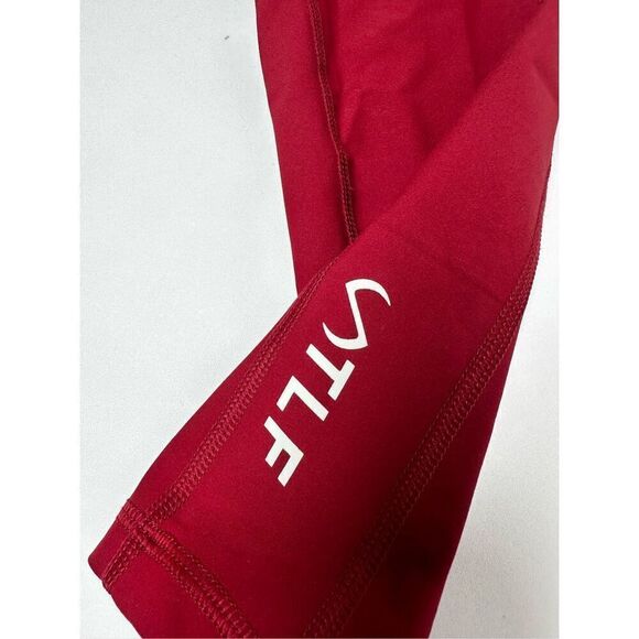 Take Life Further Red High Waisted Leggings Sports Workout Size S EUC - Picture 4 of 9